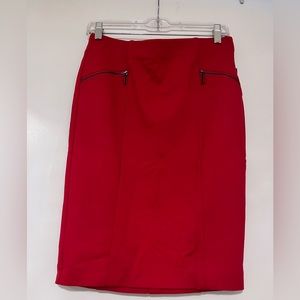 NWT ALFANI Ponte Red Pencil Skirt Size 4